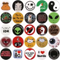 【DT】hot！ Tinplate Round Pins Frog Alloy Badge Punk Jewelry Accessories