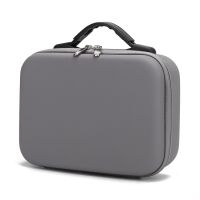 กล่องนิรภัยกระเป๋าเก็บของ PU แบบพกพากันกระแทกลายเพชรสำหรับ DJI Osmo Mobile 4 (สีเทา)