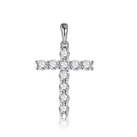 Attagems Handmade Cross Pendant Moissanite Solid Sterling 925 Silver Necklace For Women Luxury Jewelry for Engagement Christmas