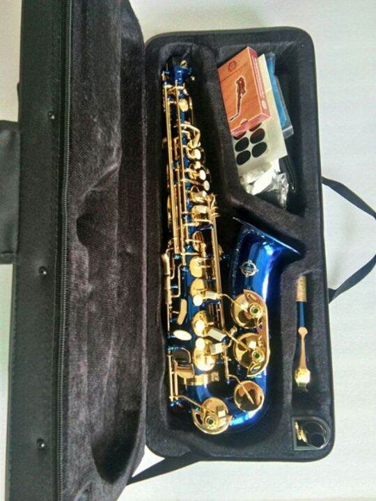 SUZUKI Alto Saxophone Blue Saxophone Alto Eb Tune Saxophone Brass Musical Instrument Lacquer