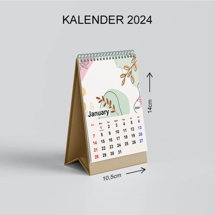 Kalender 2024 Lengkap Kalender Meja Ukuran Kecil Motif Aesthetic #01