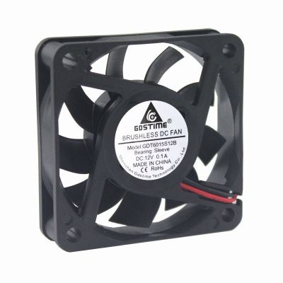 100 Pcs Gdstime 6015 60mm x 15mm Two Wires 2Pin 12V Brushless DC Cooling Fan 60x60x15mm 0.1A PC CPU Cooler Radiator 6cm Cooling Fans