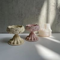 DIY Lotus Candlestick Silicone Mold Lotus Bracket Gypsum Resin Mold Lotus Tray Ornaments Ceramic Mold Home Decoration