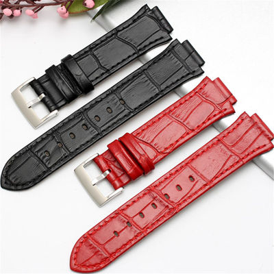 21*14mm Genuine leather watchband for Swarovski 5027127 5027131 5080602 5096008 female watch strap black red bracelet