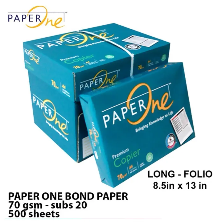 Paper One 70gsm 80gsm 100gsm Bond Paper (500 sheets) Lazada PH