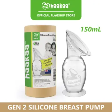 haakaa Breast Pump with Suction Base and White Flower Stopper - 5oz
