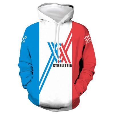 DARLING In The FRANXX Zero Two Hoodie Anime 3D Printed Hooded Short-sleeved Sweater