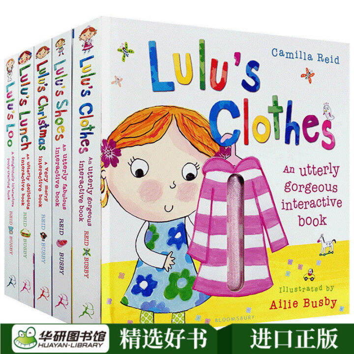 lulu-lulu-series-5หนังสือภาพต้นฉบับภาษาอังกฤษของแท้เด็กปกแข็งดำเนินการสัมผัส