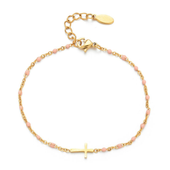 18cm-length-gift-new-women-jewelry-gold-layer-cross-bracelet-chain