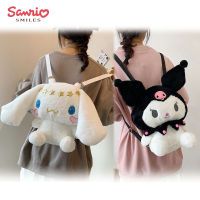 Kawaii Sanrio กระเป๋าเป้สะพายหลังอะนิเมะการ์ตูน Cinnamoroll Kuromi My Melody นักเรียนน่ารักขนาดใหญ่ความจุกระเป๋าเป้สะพายหลังกระเป๋าเดินทาง Messenger กระเป๋า