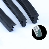 1/3/5M Door And Window Sealing Strip Aluminum Alloy Fixed Glass Gap Three T Type Fill The Card Slot Rubber Strips Windproof