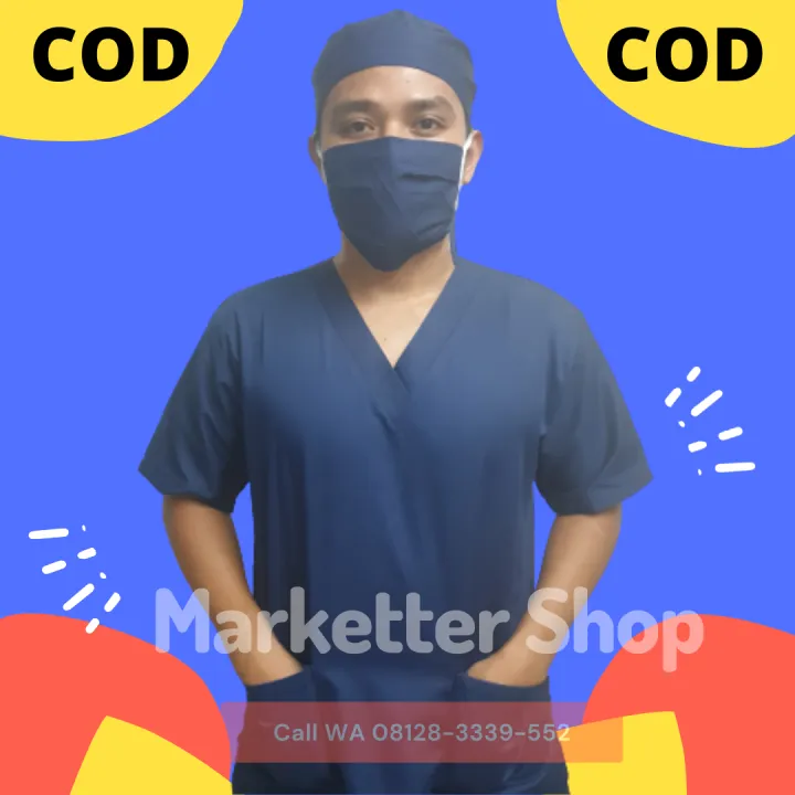 Baju OK Medis | Warna Biru Dongker | Warna Biru Elektrik |- Baju OKA