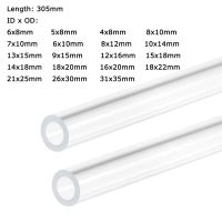 Uxcell 2pcs OD 8-35mm Transparent Acrylic Tube Rigid Round Tubing 305mm Length PMMA Organic Glass Tube Plastic Pipe Fittings Wires Leads Adapters