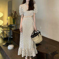 Spot parcel post French Style Gentle Chic Top 2023 New Polka Dot Niche Design Skirt Business Suit