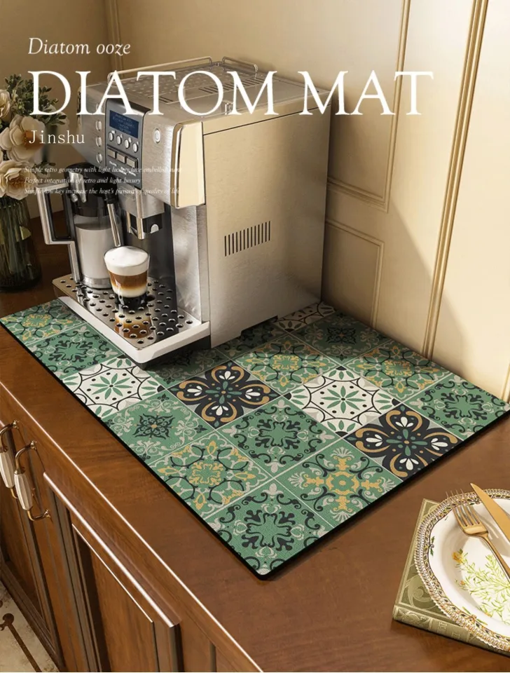 Solid Color Kitchen Countertop Mat, Natural Rubber & Silicone Diatom Mud  Coaster, Suitable For Table, Coffee Maker, Drainage Mat, Household Use,  30*40cm