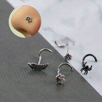 Nose Stud Piercings Steel Piercing Nose Stud Copper Spider Flower Feather Paw