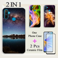 2ใน1สำหรับ Realme C3เคสโทรศัพท์พร้อมที่ป้องกันหน้าจอฟิล์มกันรอยกันกระแทกโค้งเซรามิก