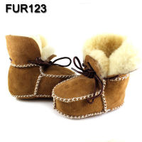 MPPM Winter Baby Shoes Boots Infants Warm Shoes Fur Wool Girls Baby Booties Sheepskin Genuine Leather Boy Baby Boots