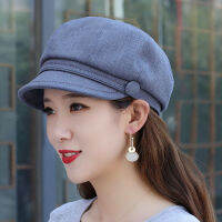 สีทึบแปดเหลี่ยมหมวกผู้หญิงสั้น Brim Beret จิตรกรหมวกฤดูใบไม้ผลิฤดูร้อน Sun หมวกสุภาพสตรี Casual Gorras Adjustable