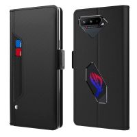 สำหรับ Asus ROG Phone 5เคสหนัง Tpu นิ่มระบบแม่เหล็กโทรศัพท์ฝาพับเป็นฐานฝาปิดมีกระจกเงาช่องใส่การ์ดสำหรับ ROG Phone 5S 6 Pro