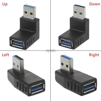 90 องศาซ้ายขวามุม USB 3.0 อะแดปเตอร์ชายหญิงสำหรับแล็ปท็อป PC Drop Ship-kdddd