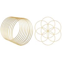 10 Pcs 30 Cm Large Metal Garland Garland Tassel Gold Craft Ring &amp; 8Pcs 8 Inches Dream Catcher Rings