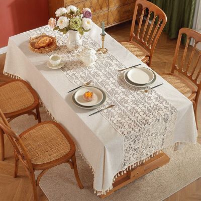 Battilo Lace Linen Table Cloth Pastoral Style Tablecloth Hollow Out Rectangle Table Cover Coffee Tables Thick For Dining Table
