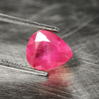 1.75 ct พลอยแดง เผาใหม่ (ruby Pear) สีชมพูแดง ทรงหยดน้ำ