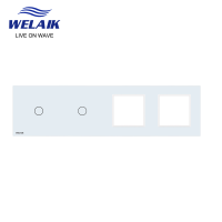 WELAIK EU 4กรอบ293*80มม. Wall Touch Switch Socket Outlet Square Hole คริสตัลกระจกนิรภัยแผง DIY อะไหล่ A491188W1