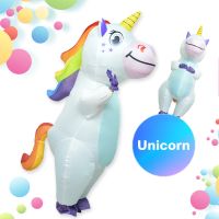 Unicorn Costume Inflatable Halloween Boy Girl Women Pony Cosplay Purim Party Dress Adult Kids Men