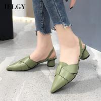 womens korean style cross strap pointed toe medium heel sandals