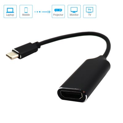 สายเคเบิลที่เข้ากันได้ USB C เป็น HDMI ชนิด C เป็น HD-MI อะแดปเตอร์ทีวี HD USB 3.1ตัวแปลง4K สำหรับพีซีแล็ปทอปแมคบุ๊ค Mate 30