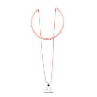 Haus of Jewelry - SIMPLE ACACIA BAGUETTES CUFF NECKLACE สร้อยคอเงินแท้ ประดับเพชรคิวบิกเซอร์โคเนีย (Cubic Zirconia)