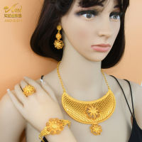 Luxury Necklace Jewelry Sets Dubai Gold Bridal Earrings Set Wedding Ladies Jewellery African Bijoux Party Gifts Womens Jewelery