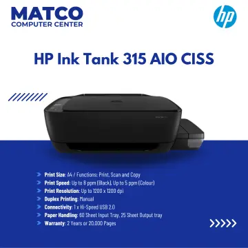 HP AIO Printer Ink Tank Wireless 415 ( Print, Scan, Copy, Manual Duplex )