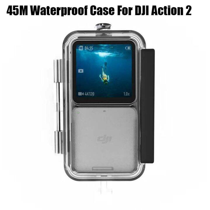 waterproof-case-for-dji-action-2-diving-shell-45m-housing-cover-camera-dual-screen-set-dji-osmo-action-2-camera-accessories-new