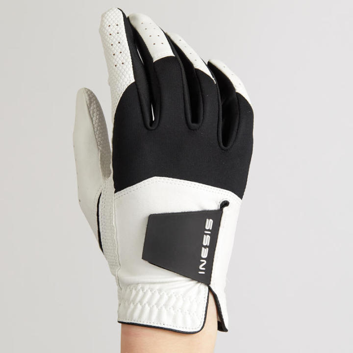 พร้อมส่ง-ถุงมือกอล์ฟสำหรับผู้ชายถนัดซ้าย-ความทนทานสูง-mens-golf-left-handed-resistance-glove-white-and-black