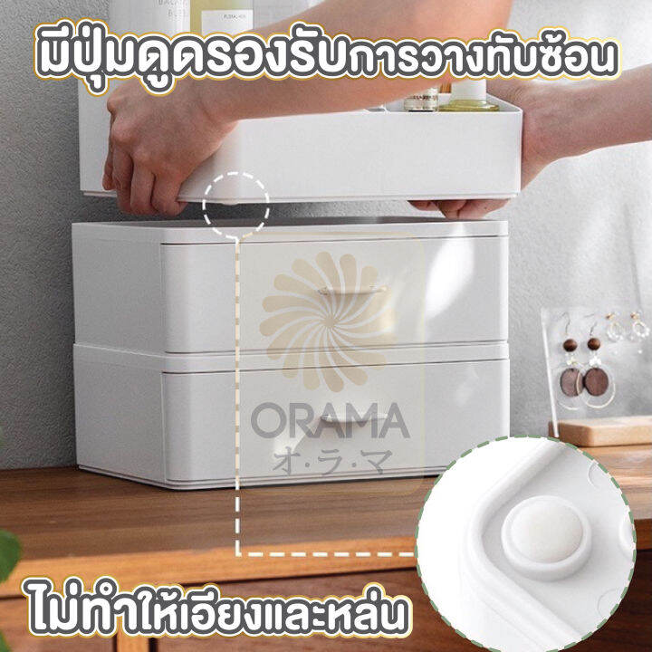 orama-ctn008-กล่องเครื่องสำอางอเนกประสงค์-ชั้นวางของบนโต๊ะ-กล่องจัดระเบียบ-กล่องจัดระเบียบลิ้นชัก-ชั้นวางของบนโต๊ะ-สีขาว-มี3แบบ