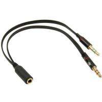 3.5mm female to 3.5mm Male Microphone Jack + 3.5mm Male Earphone Jack Adapter Cable