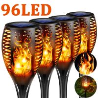 ✢❈☌ 96 LED Outdoor Solar Torch Lights Waterproof Garden Patio Flickering Dancing Flame Lamp