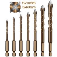 【LZ】☃▣۩  Cruz hexágono telha de cimento de vidro de metal de madeira de cerâmica buraco viu triângulo liga broca tamanho 3mm 4mm 5mm 6mm 8mm 10mm 12mm