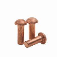 M4 M5 M6 M8 Round Head Red Copper Rivets Solid Copper Rivet Self-plugging Rivet Fasteners Length 25mm to 50mm GB867