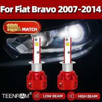 หลอดไฟไฟหน้ารถยนต์ LED H1สูงต่ำ6000K ไฟรถยนต์ชิป CSP โคมไฟอัตโนมัติสำหรับ Fiat Bravo 2007-2009 2010 2011 2012 2013 2014