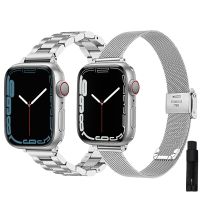 [ladies jewelry]สายบางสำหรับ Apple Watch 7 8 41มม. 45มม. อัลตร้า49มม. วงสายสแตนเลส Iwatch Se 6 5 4 3 40มม. 44มม. 38มม. 42มม. สร้อยข้อมือ