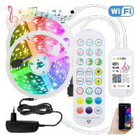 WiFi LED Strip Lamp Infrared 20M 30M 12V Waterproof RGB Tape WiFi Works with Alexa Music Neon Ribbon Flexible Christmas Light LED Strip Lighting