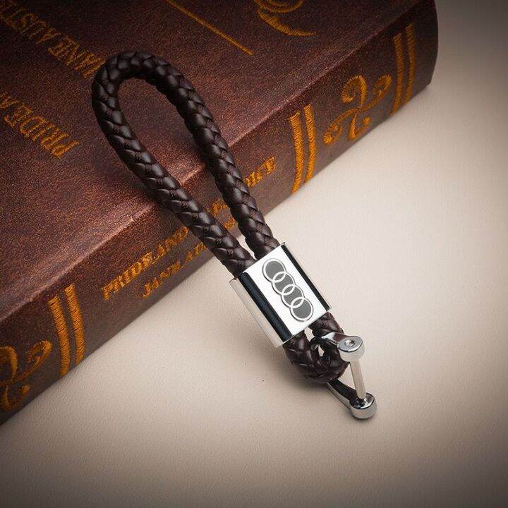 Braided Leather Keychain, 8 PCS Strap Cord, Handwoven Keychain For Men