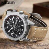 ZZOOI MEGIR Fashion Sport Watch Men Luxury Brand Men Quartz Watches Chronogragph Clock Leather Band Army Military Wrist Watch 2026