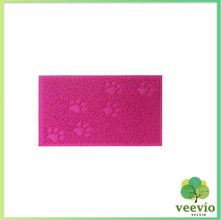 veevio-แผ่นดักทรายแมว-สี่เหลี่ยม-แผ่นรองกรงเล็บสัตว์เลี้ยงรั่วซึมได้-พรมรองทรายแมว-cat-litter-mat-มีสินค้าพร้อมส่ง