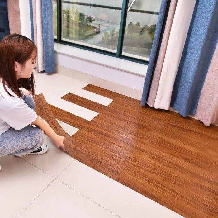 LANTAI VINYL MOTIF KAYU STICKER LANTAI FLOOR VINYL DEKORASI LANTAI