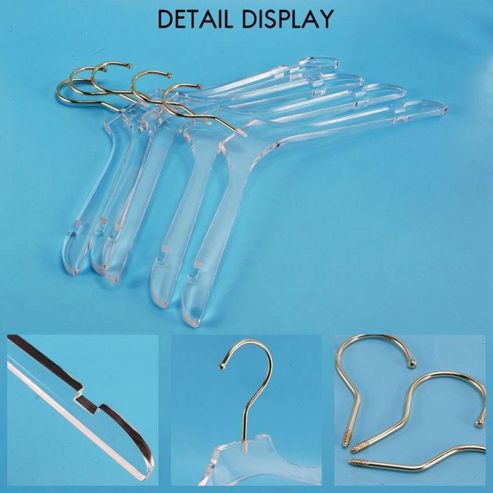 5-pcs-clear-acrylic-clothes-hanger-with-gold-hook-transparent-shirts-dress-hanger-with-notches-for-lady-kids